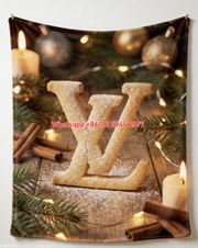 Iconic LV Christmas Cookie Pattern Soft Throw 234